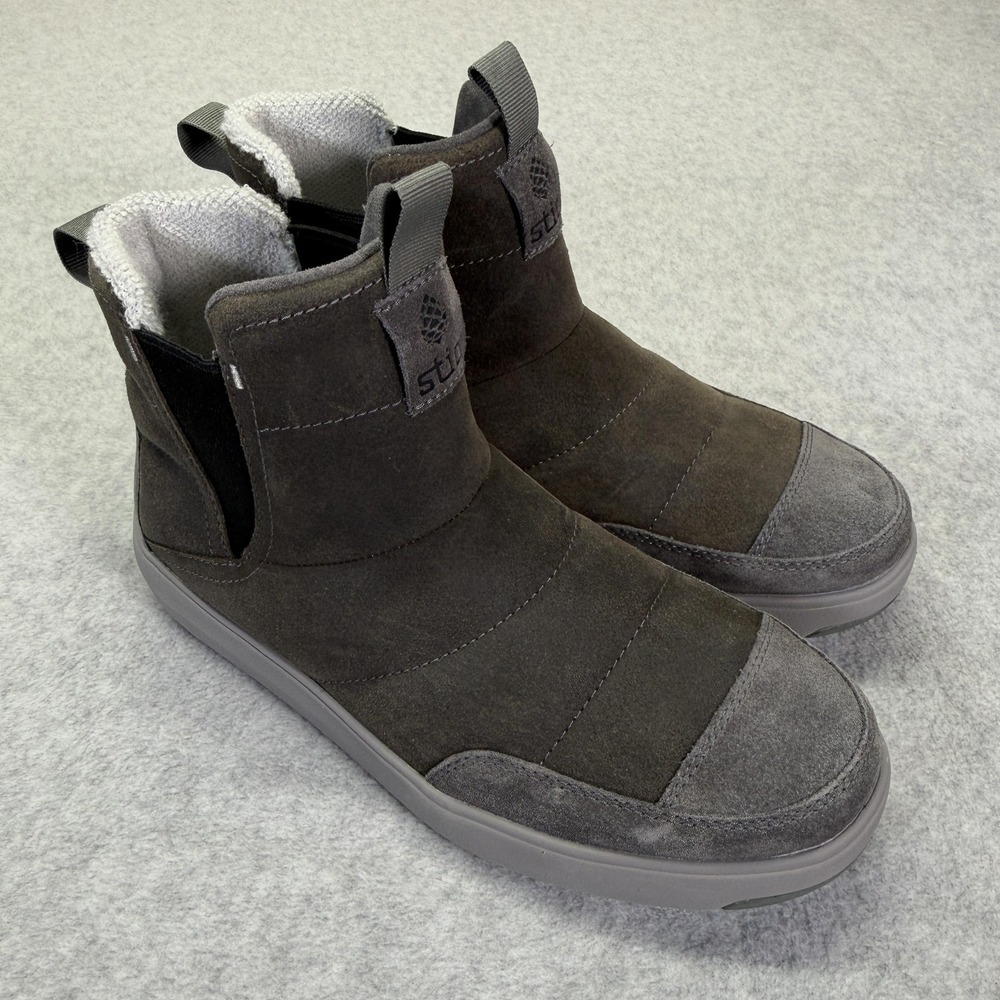 Stio Colter Boot Shoes Mens 8 Gray Suede Insulated Slip On Chelsea Outdoors